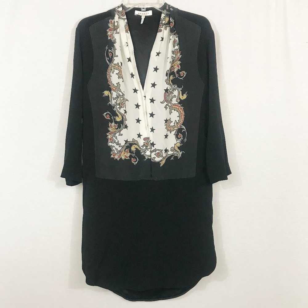 SANDRO PARIS Silk Front Sheath Dress NWOT US XS